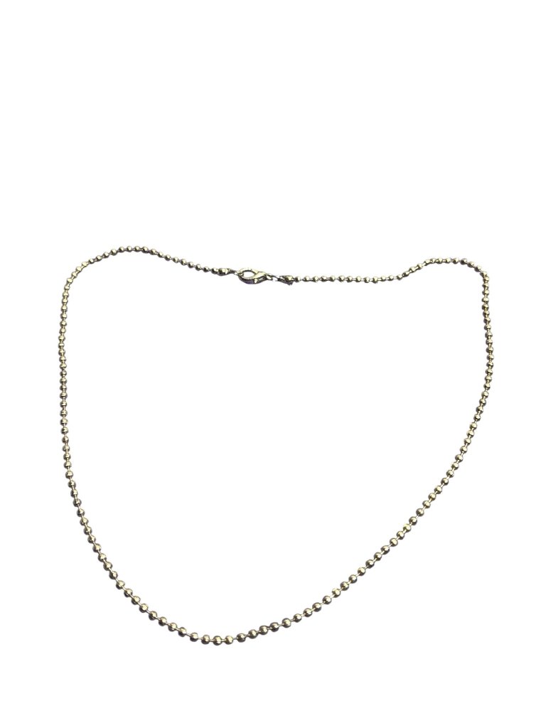 Goldtone Ball Chain Necklace 18 Inches Long Lobster Clasp